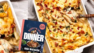 Creamy Tuscan Chicken Pasta Bake 