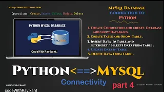P4 Python Database Connectivity Using MySQL insert data in table fetch select data from table