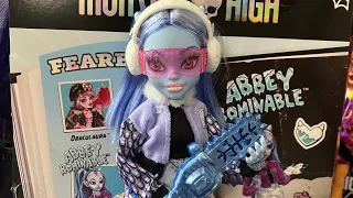 MONSTER HIGH FEARBOOK WAVE 2 ABBEY BOMINABLE DOLL REVIEW AND UNBOXING