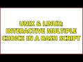 Unix Linux Interactive multiple choice in a bash script 2 Solutions
