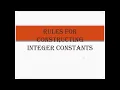 Lecture 6 Integer constants in C and use of the Const keyword
