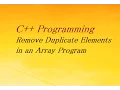 C Program To Remove Duplicate Elements in an Array Program