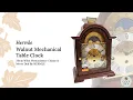 30cm Walnut Mechanical Table Clock With Westminster Chime Moon Dial By Hermle