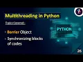 Barrier Object in Multithreading Multithreading in Python Advanced Python Tutorial in Hindi