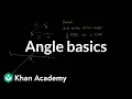 Angle basics Angles and intersecting lines Geometry Khan Academy