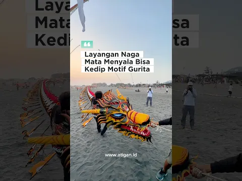 Layangan Naga Unik Mata Menyala Berkedip Motif Gurita Pelayang Gunungkidul - Flying Dragon Kite