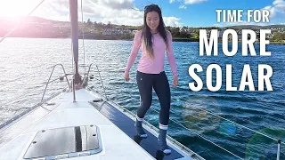 SOLAR UPGRADE, Install and MAXIMIZING SPACE on our Sailboat – Ep 137