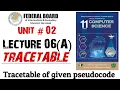 Trace table How to create trace table for given pseudocode algorithm Lecture 6 Part A