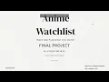 CS50 SQL FINAL PROJECT ANIME WATCHLIST 2026