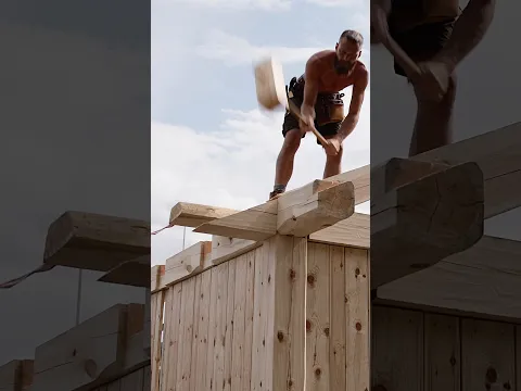 The timber frame build is finished. See the entire build process on the Timbraheim YouTube channel