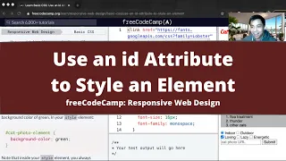 Use an id Attribute to Style an Element Basic CSS freeCodeCamp tutorial