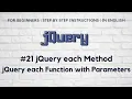 jQuery each Method jQuery each Function with Parameters jQuery each Function Examples