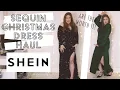 SHEIN SEQUIN SPARKLY DRESS HAUL CHRISTMAS DRESSES FESTIVE PARTY DRESS TRY ON