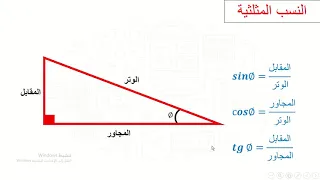Sin Cos Tg الدرس الأول النسب المثلثية 
