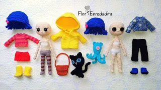 Florecita se viste de Coraline ✨️Muñeca a crochet con ropa intercambiable