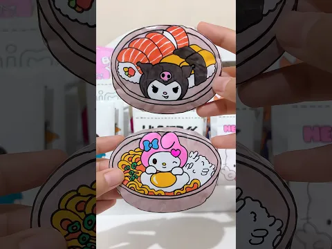 Are you team kuromi or my melody paper squishy lunch box??? #shorts #papercraft #lunchbox #sanrio