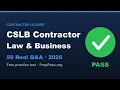 CSLB Law Business Exam 2026 50 Real Questions Answers California Contractor License