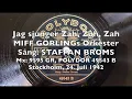 Lagu Jag sjunger Zah, Zuh, Zah - Conga Rosita - Miff Görling, Staffan Broms 1942 Stockholm Swing