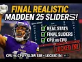 Madden 25 Realistic Sliders Settings - CPU vs CPU Slow Sim Franchise
