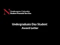 Undergraduate Day Student Award Letter