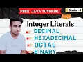 Java Integer Literals Explained in Telugu Decimal Binary Octal Hexadecimal S7