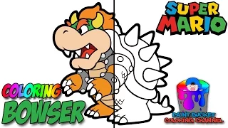 Paper Bowser from Paper Mario - Nintendo Super Mario Coloring Pages for Kids