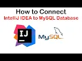 How to connect IntelliJ IDEA to MySQL Database