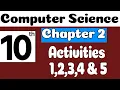 10th Class Computer Chapter 2 Activities 1 to 5 Class 10 Computer Chapter 2 SNC 2023 PTTB