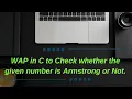 C Programming Armstrong Number