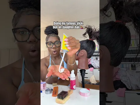 Vickey Cathey does her famous slick bun on her daughter nappy hair 😱 #shorts