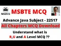 MSBTE Advance Java All 6 Chapters MCQ with Answers PDF Files DownLoad R U and A level MCQ