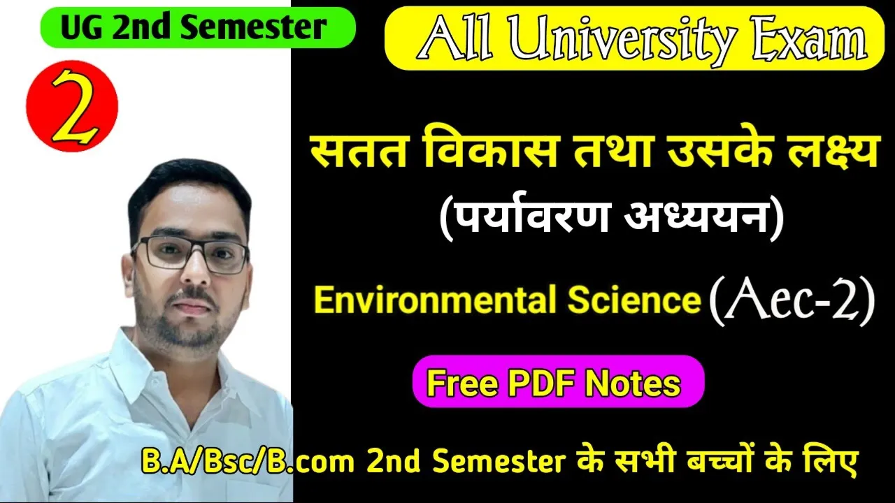 Unit-1 Sustainable Development । सतत विकास की अवधारणा । b.a/bsc/b.com 2nd semester के लिए