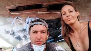 Cutting a HUGE HOLE in our Boat. Let the Repairs Begin!… Ep 179
