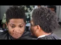 TRANSFORMATION CAN I FIX HIS HAIRCUT BURST FADE MOHAWK DESIGN PART BARBER TUTORIAL