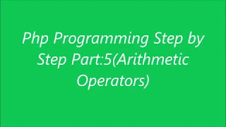 Php Programming Arithmetic Operators Tutorial Bangla