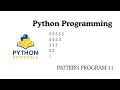 Python Pattern Printing Tutorial in Hindi Reverse Number Pyramid Python Program