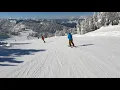 Skiing the most scenic run at Heavenly Lake Tahoe