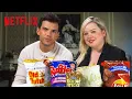 Luke Newton and Nicola Coughlan Taste Test Canadian Chips Bridgerton Netflix