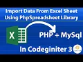 Import Data from Excel in database PHP MySQL Codeigniter 3