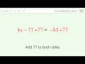 Linear equation with one unknown Solve 7 x-11 -3x -53 step-by-step solution