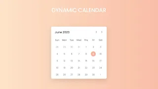Dynamic Calendar JavaScript Tutorial