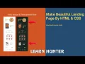 Landing page design from scratch by html css saas with source code how to design a landing page