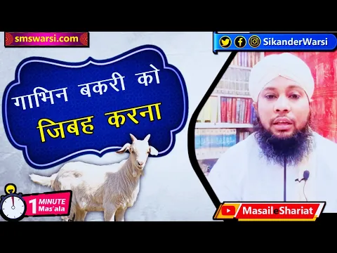 gabhin janwar ko zibah karna kaisa | pregnant bakri ko zibah kare ya marne de | #OneMinuteMasail