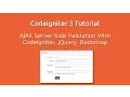 Codeigniter 3 - Ajax Server Side Validation