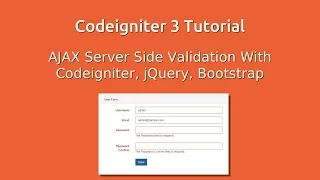 Codeigniter 3 - Ajax Server Side Validation