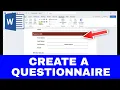 How to Create a Questionnaire Form in WORD Using Free Templates or from Scratch
