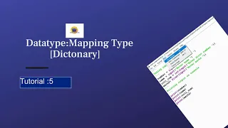 Python Tutorial 5 Mapping Type Dict