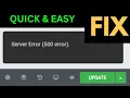 Elementor server error 500 Elementor update error 500 SOLVED 100 Quick Fix Server Error 500