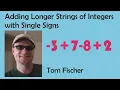 Math Adding Longer Strings of Integers