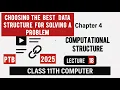 Choosing the Best Data Structure For solving a Problem Chapter 4 Lecture 18 class 11 computer